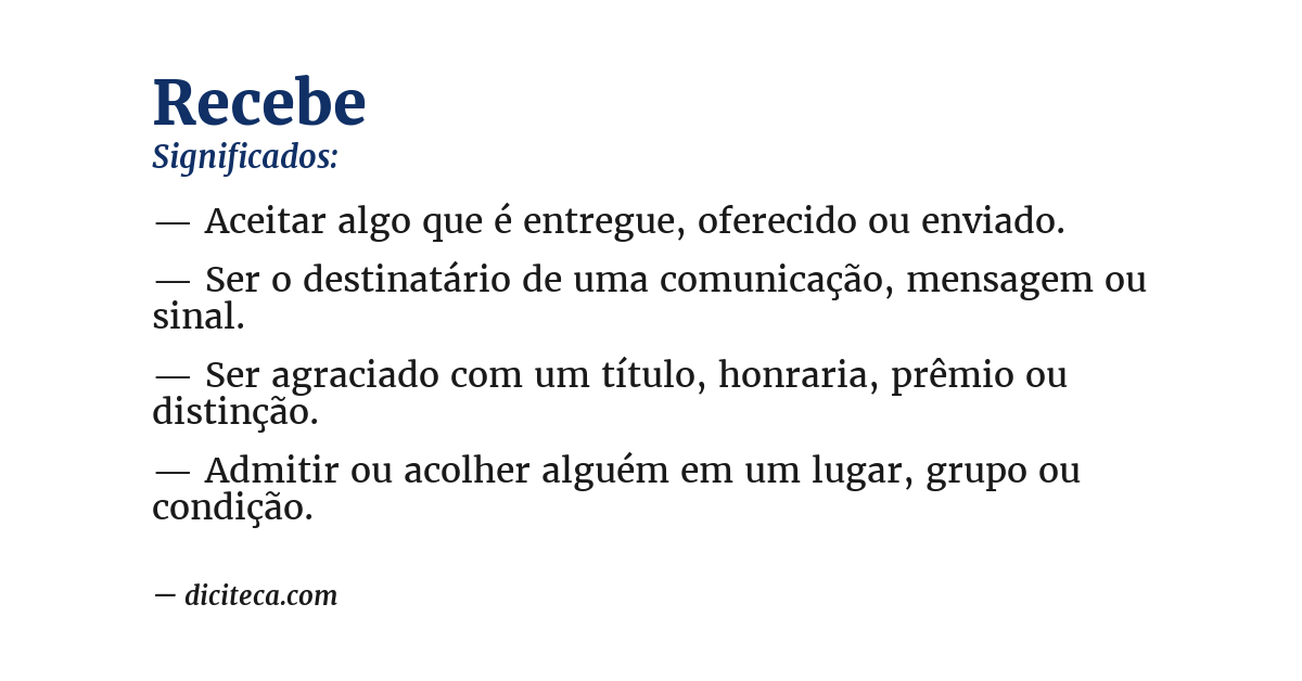 Significado de recebe