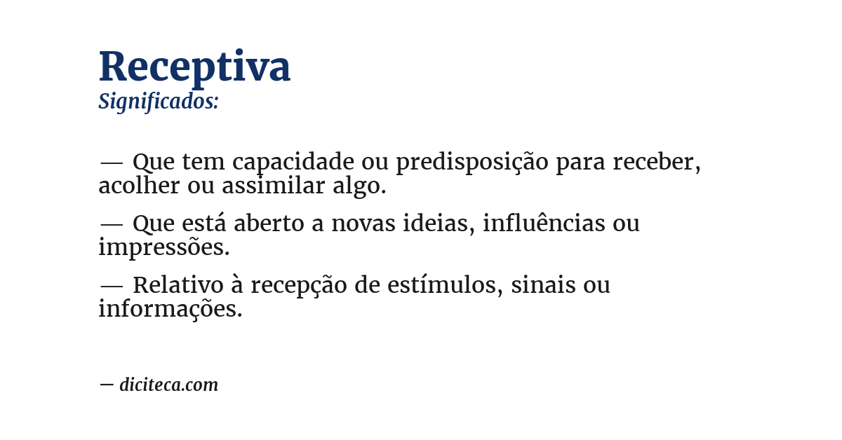 Significado de receptiva
