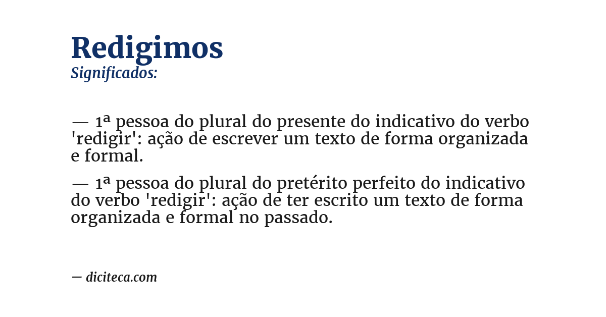 Significado de redigimos