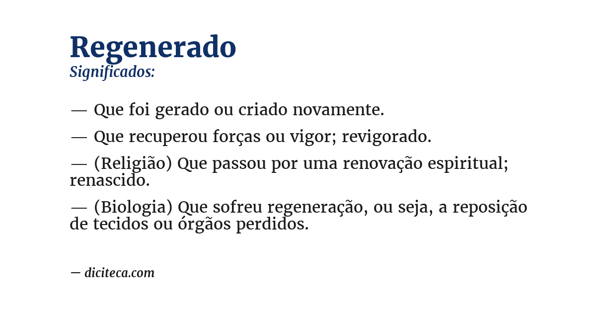 Significado de regenerado
