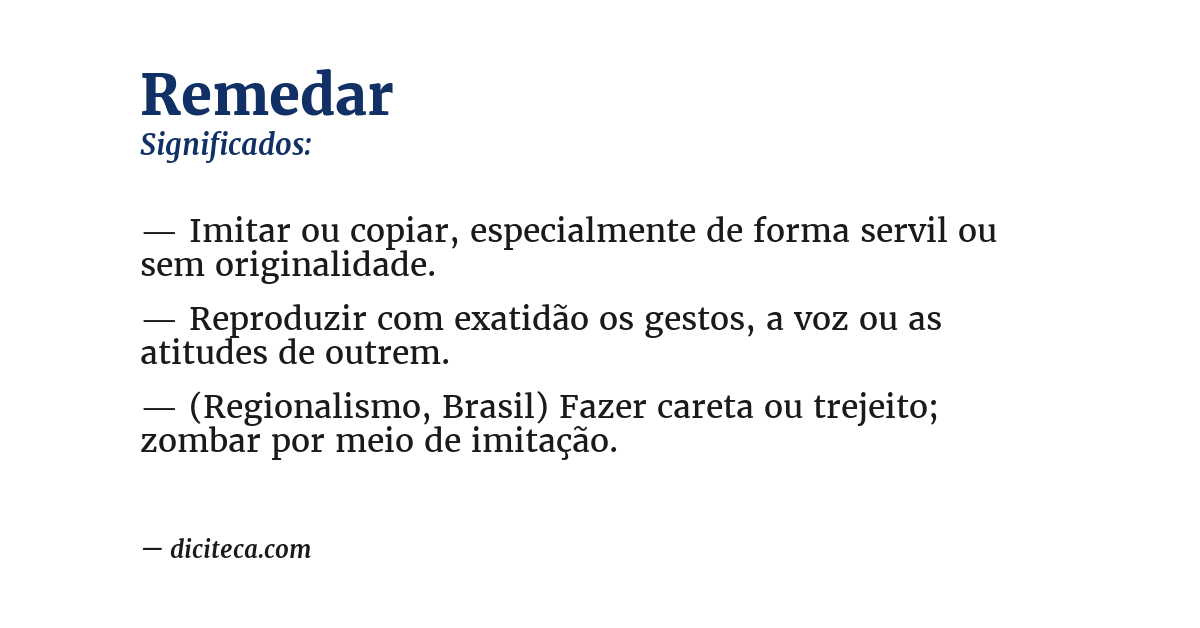 Significado de remedar