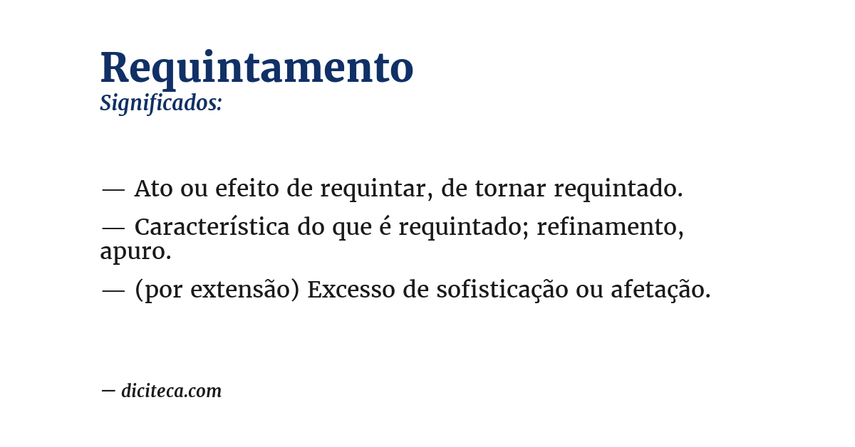 Significado de requintamento