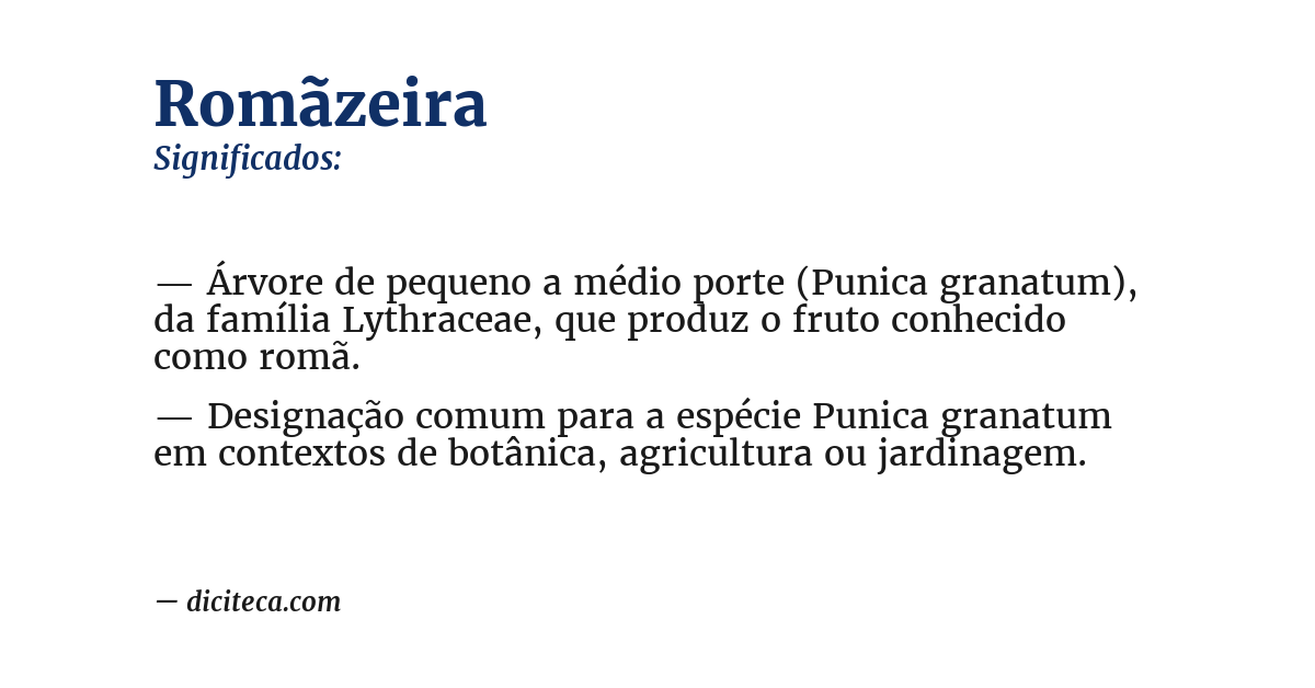 Significado de romãzeira
