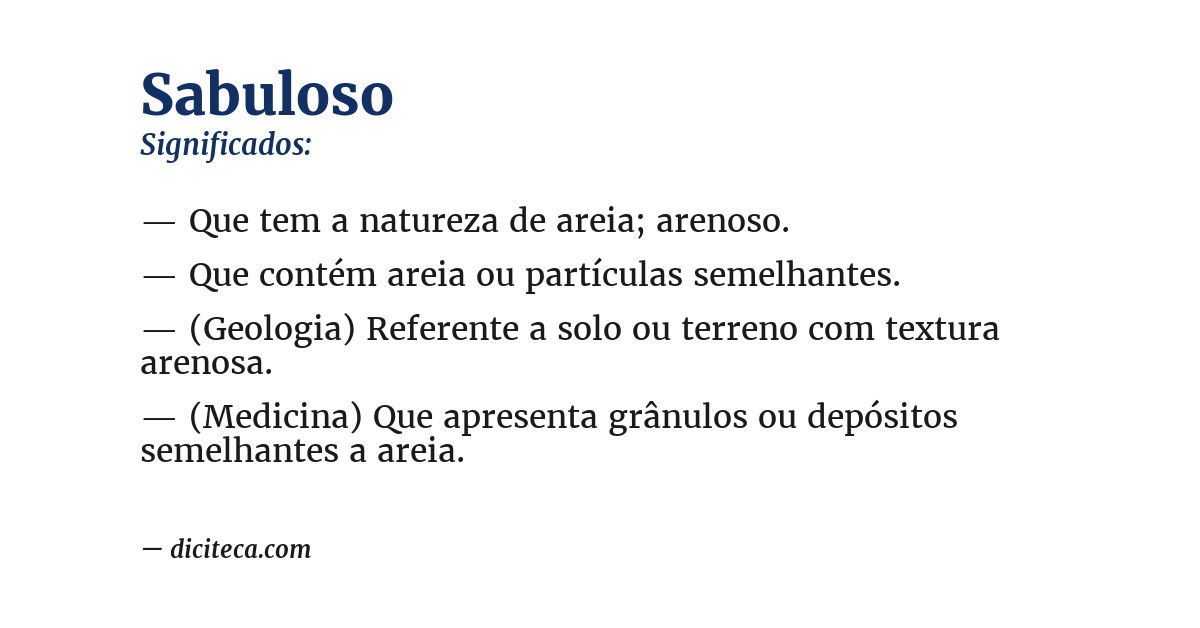 Significado de sabuloso