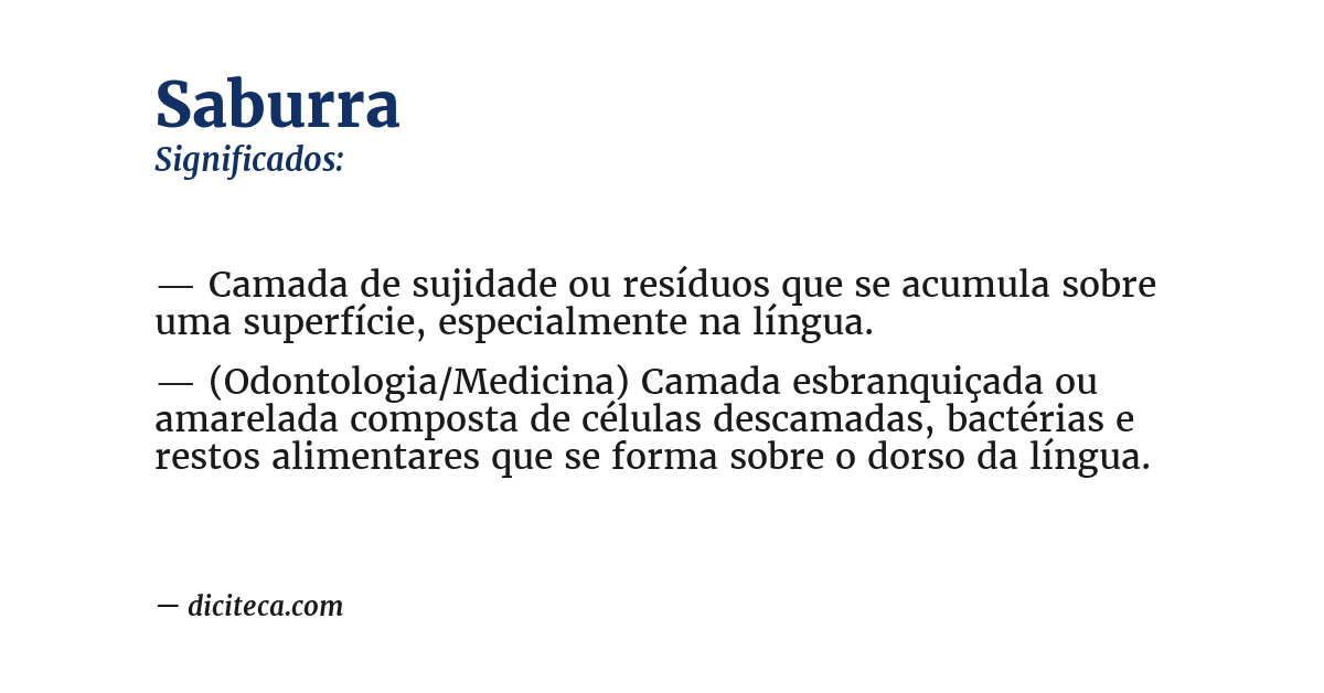 Significado de saburra
