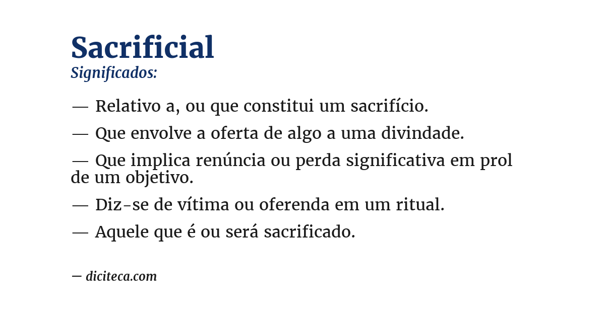 Significado de sacrificial