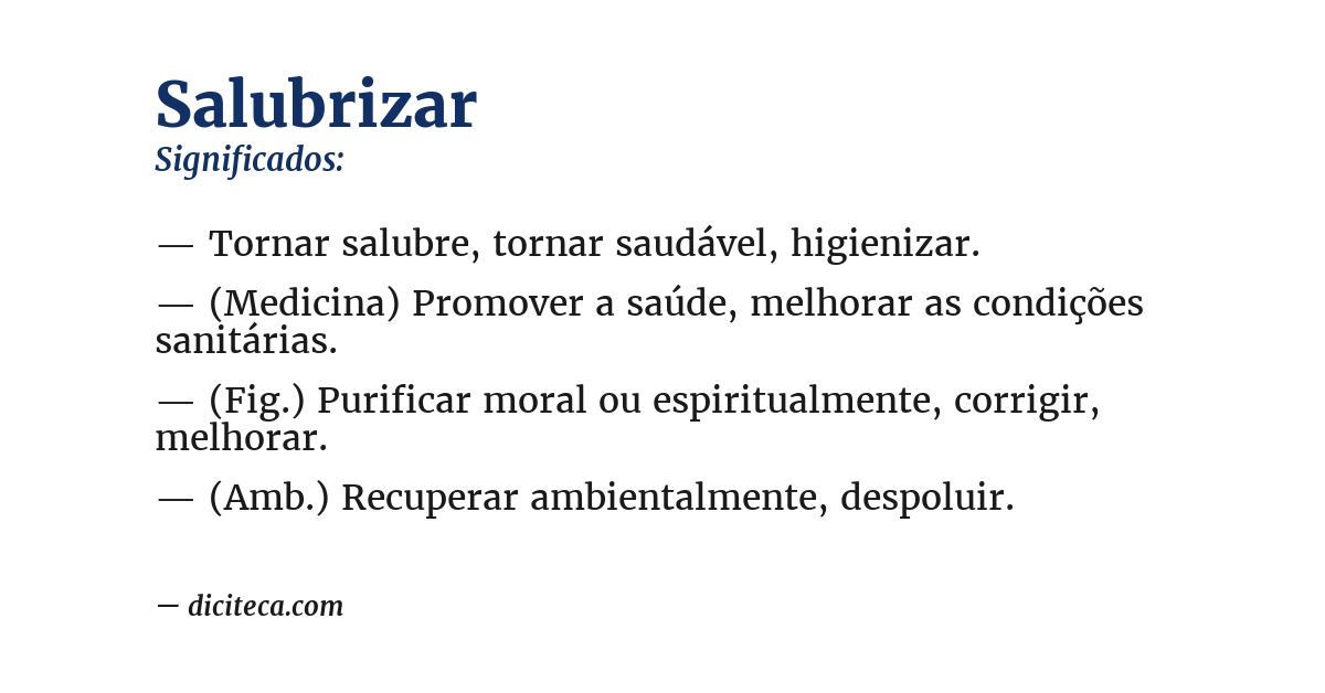 Significado de salubrizar