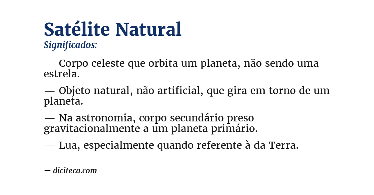 Significado de satélite natural