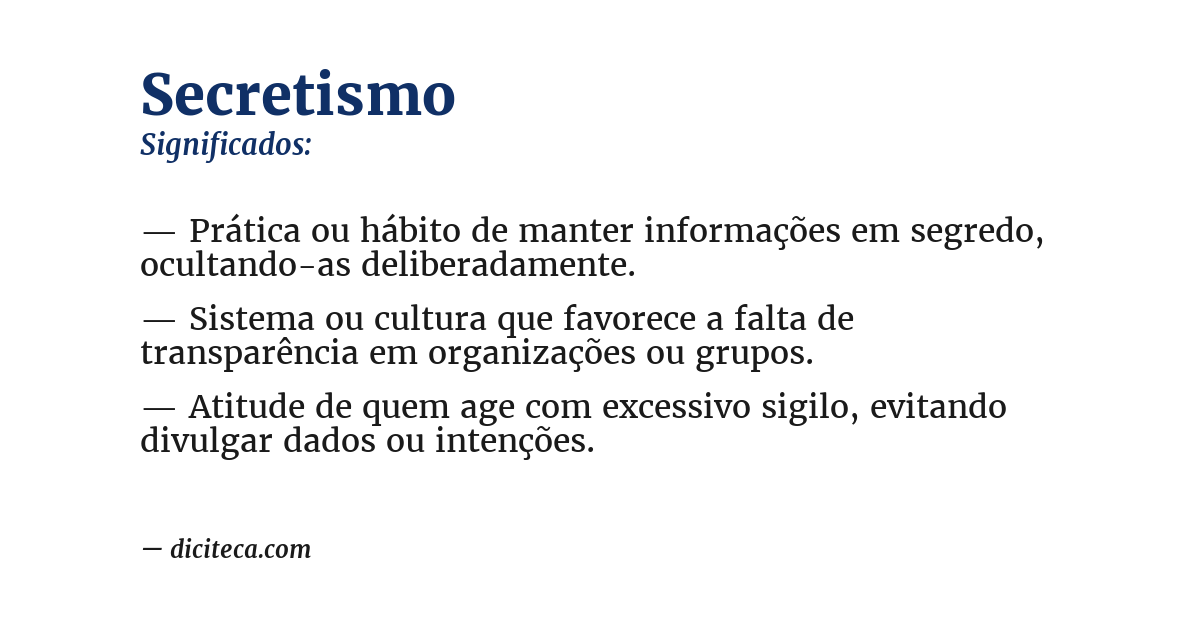 Significado de secretismo