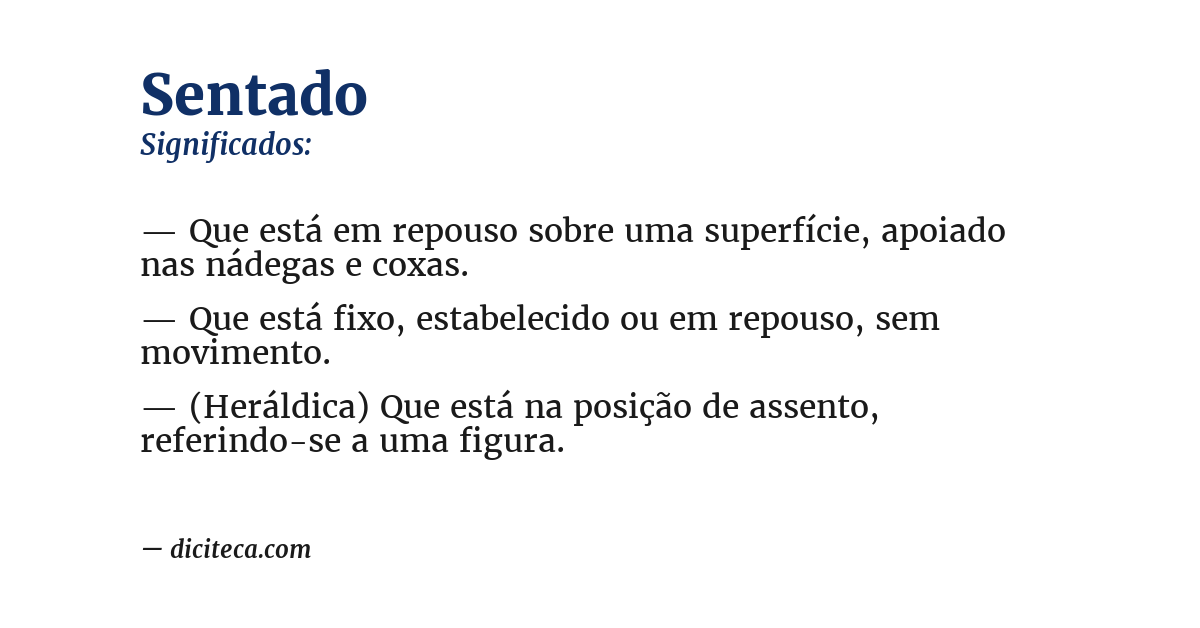 Significado de sentado