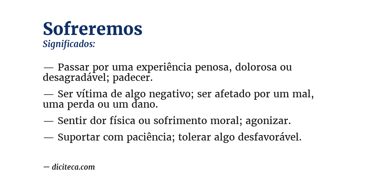 Significado de sofreremos