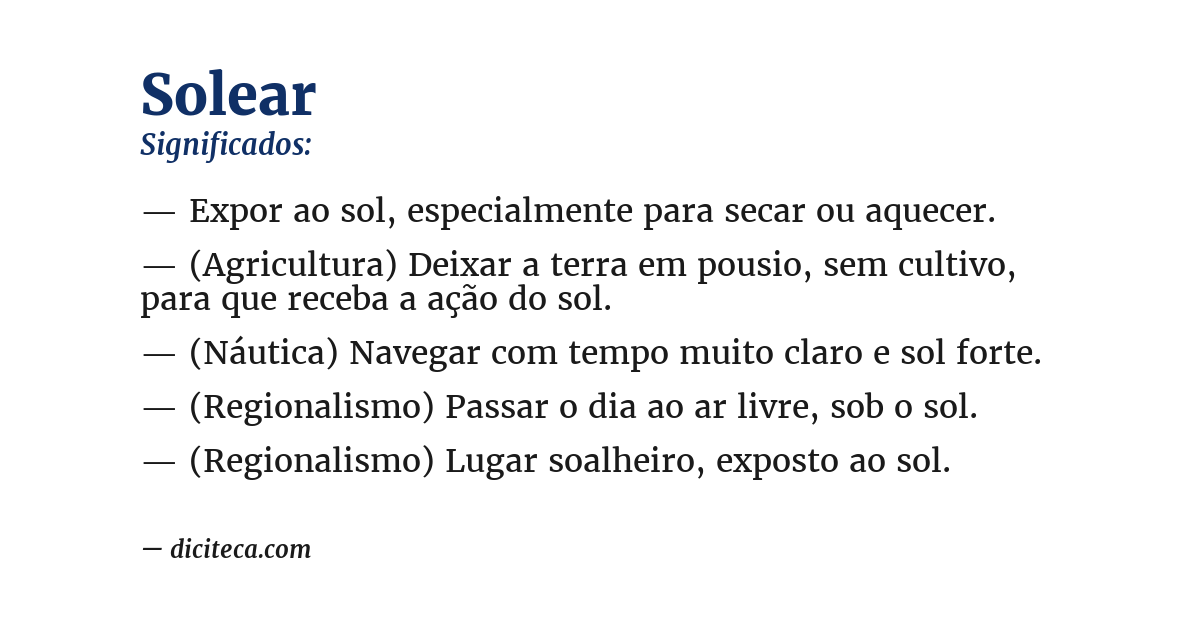 Significado de solear