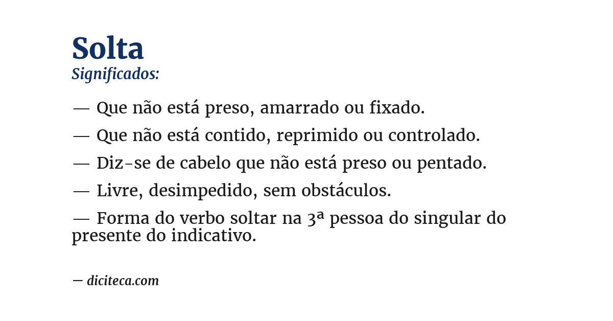 Significado de solta