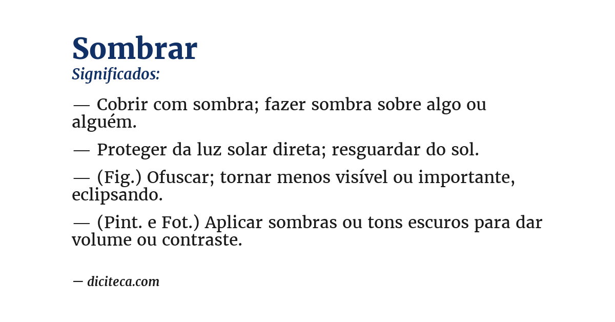 Significado de sombrar