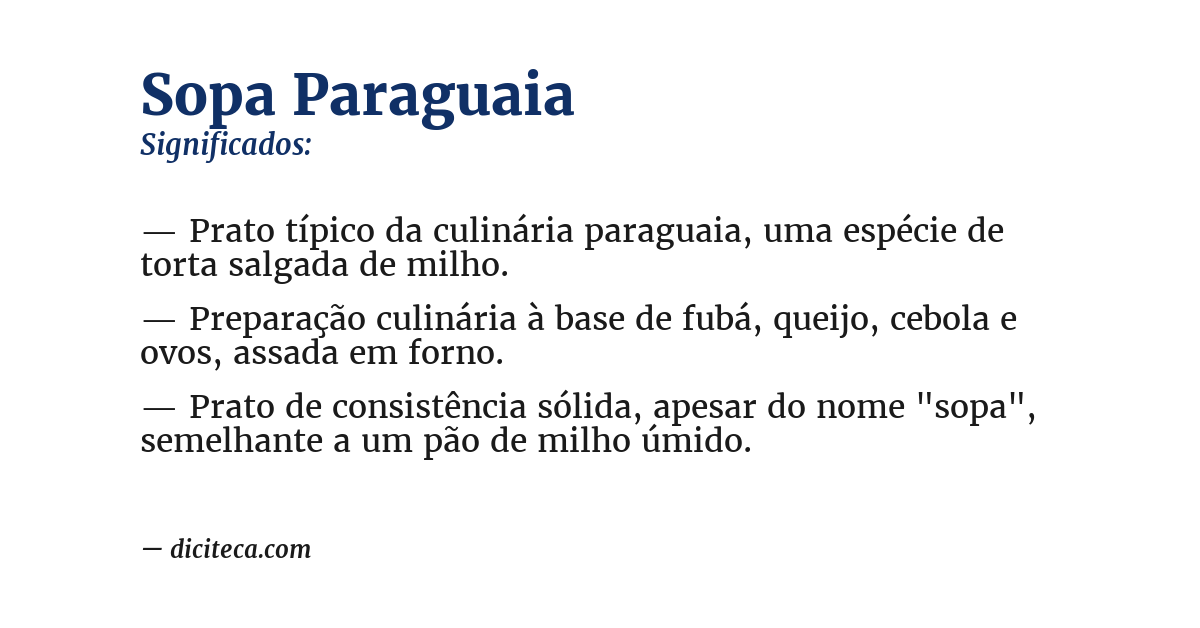 Significado de sopa paraguaia