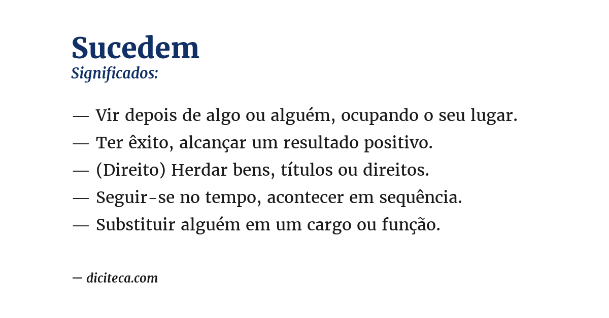 Significado de sucedem
