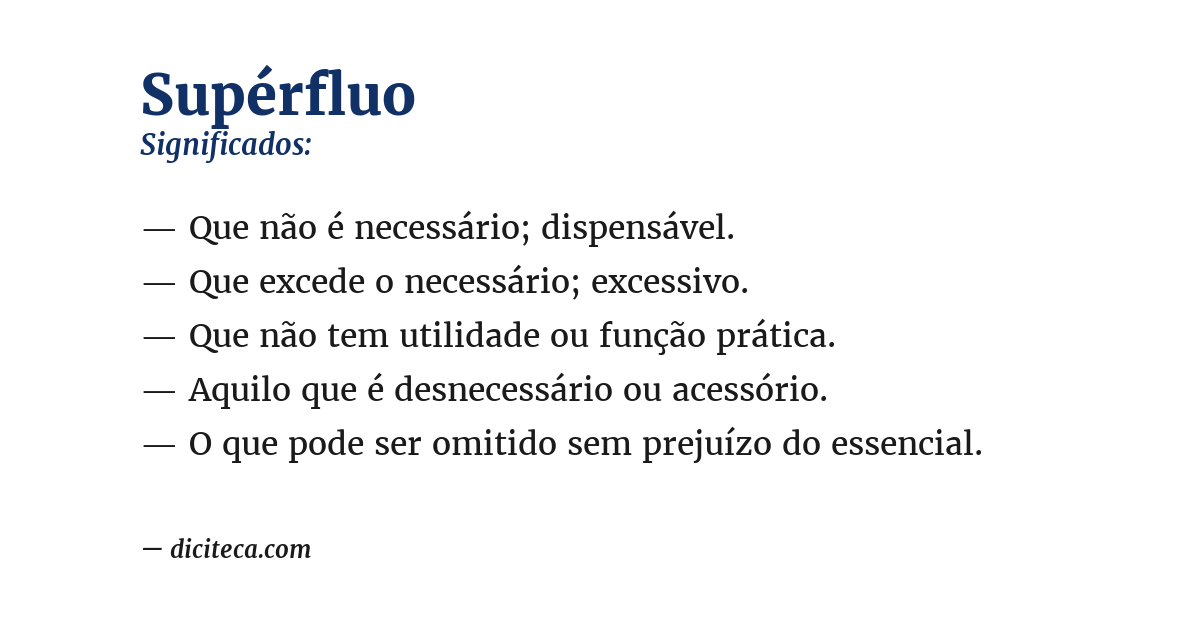 Significado de supérfluo