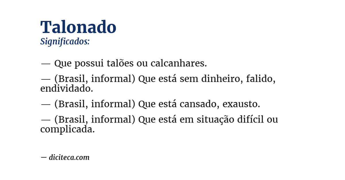 Significado de talonado