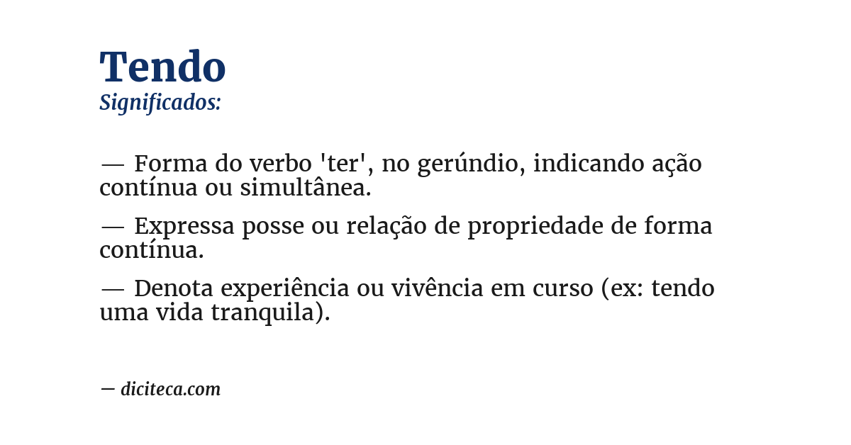 Significado de tendo
