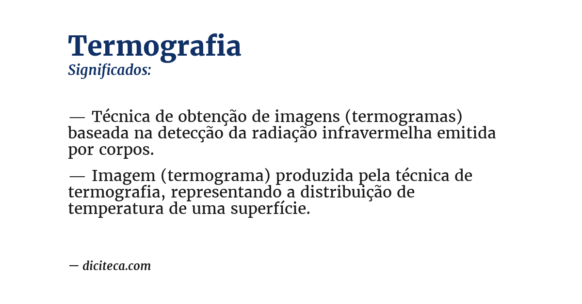 Significado de termografia