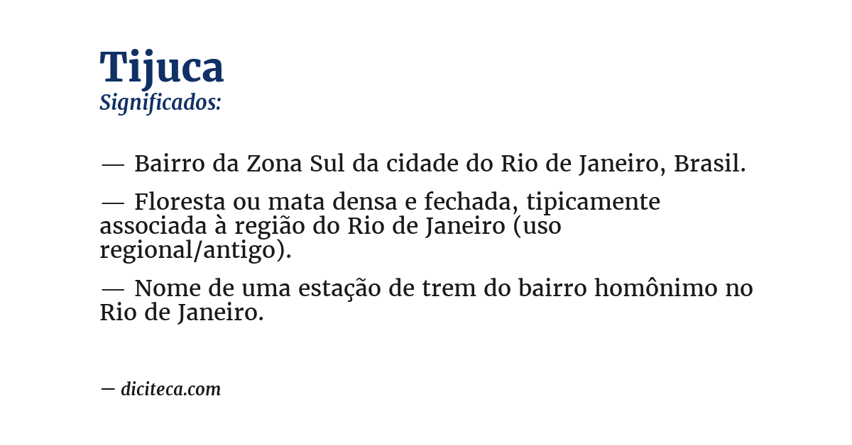 Significado de tijuca