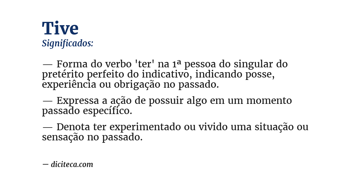 Significado de tive