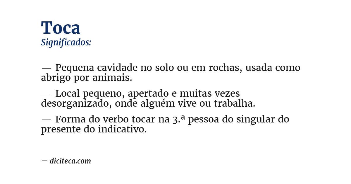 Significado de toca