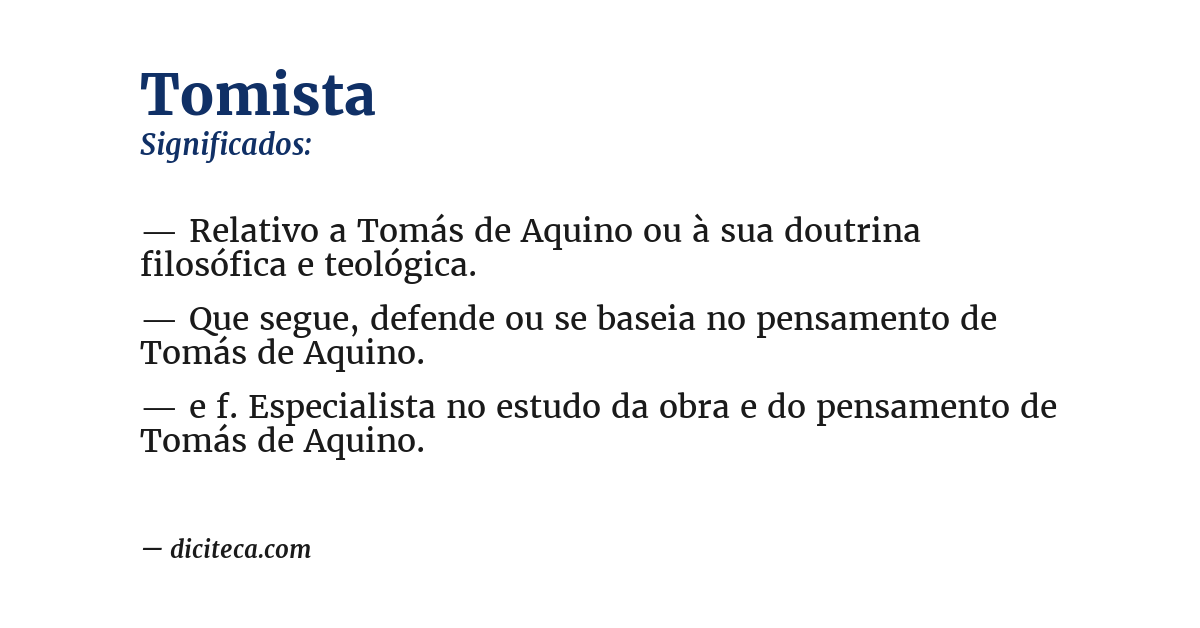 Significado de tomista