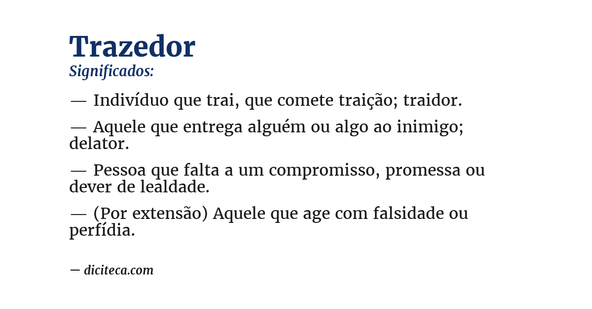 Significado de trazedor