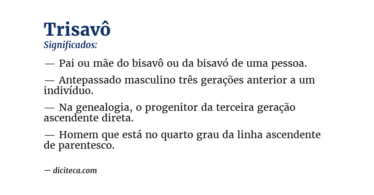 Significado de trisavô