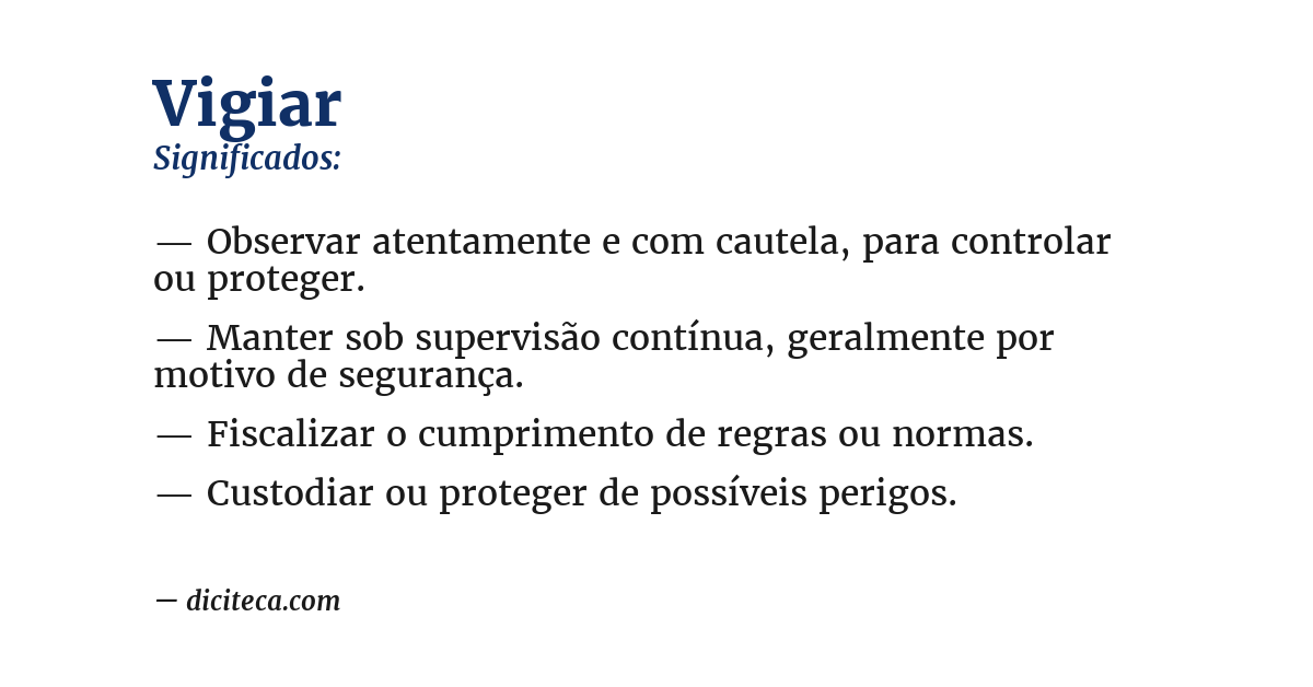 Significado de vigiar