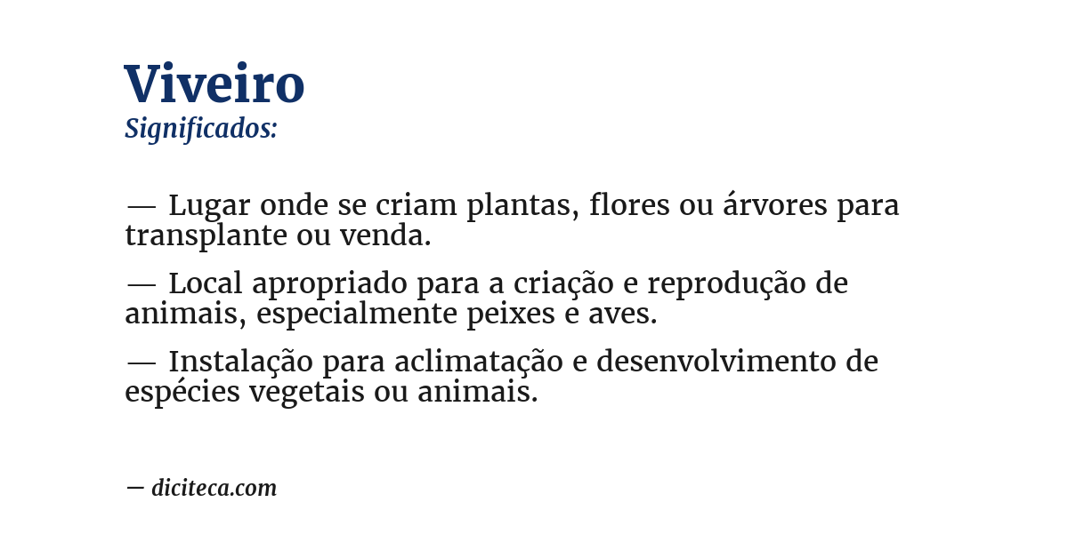 Significado de viveiro