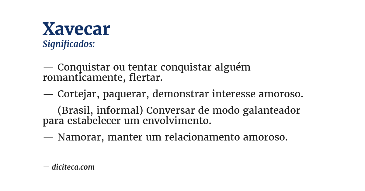 Significado de xavecar