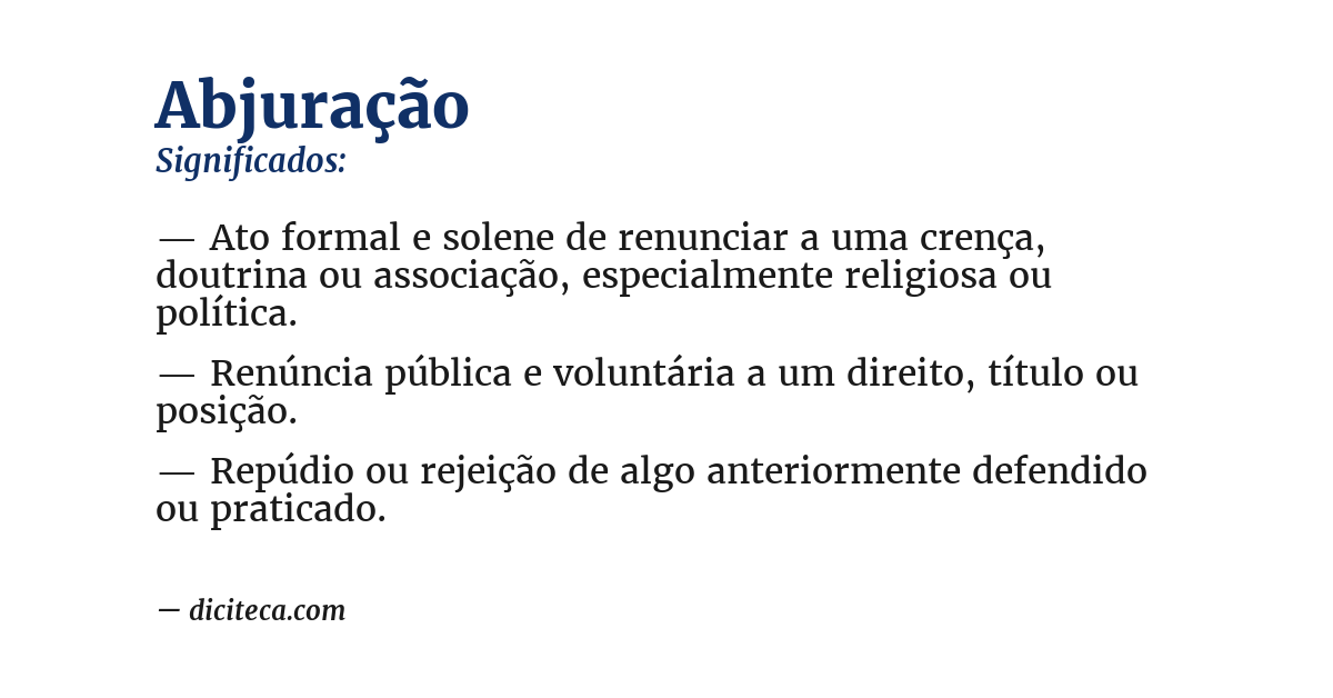 Significado de abjuração