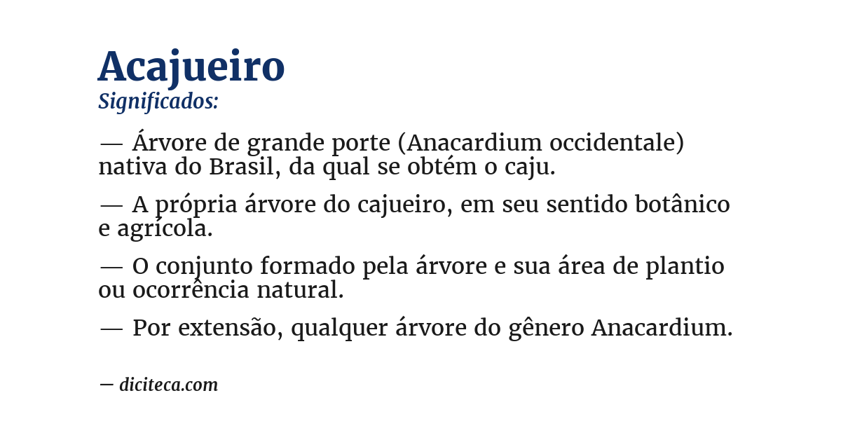 Significado de acajueiro