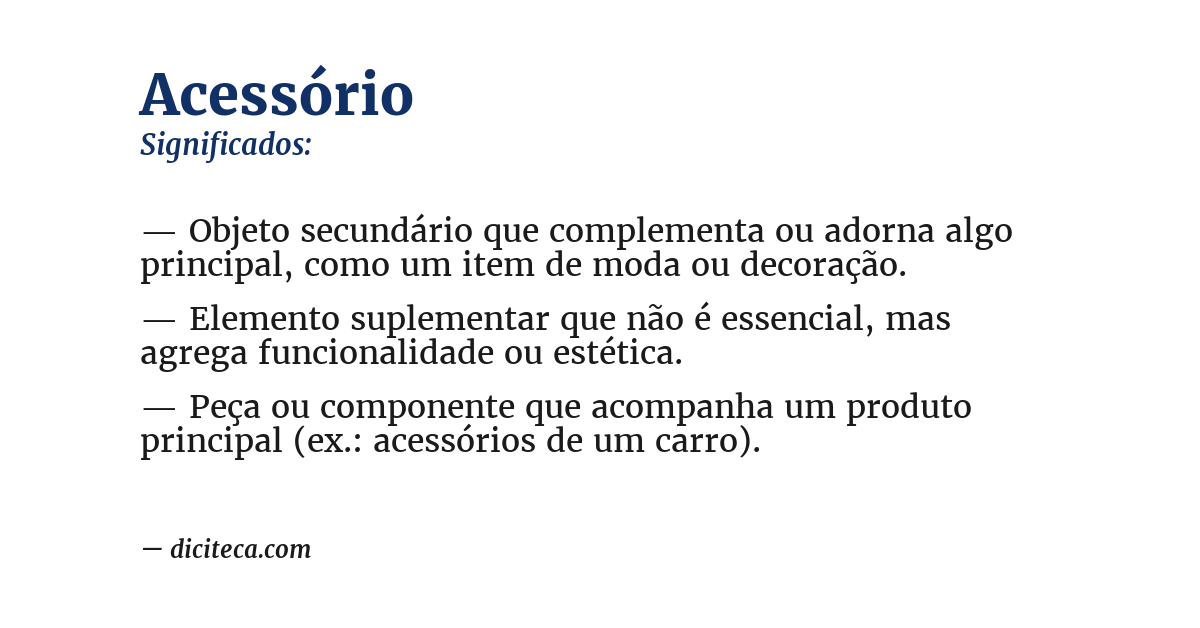 Significado de acessório