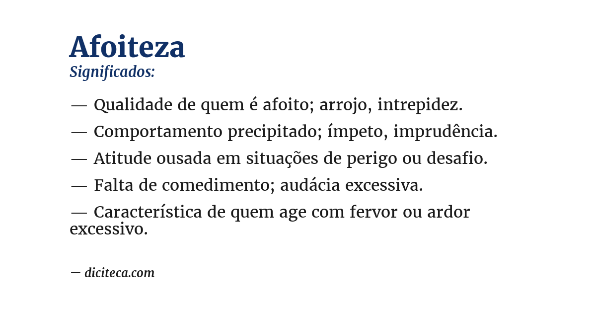 Significado de afoiteza