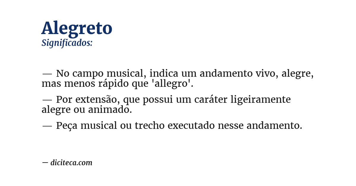 Significado de alegreto