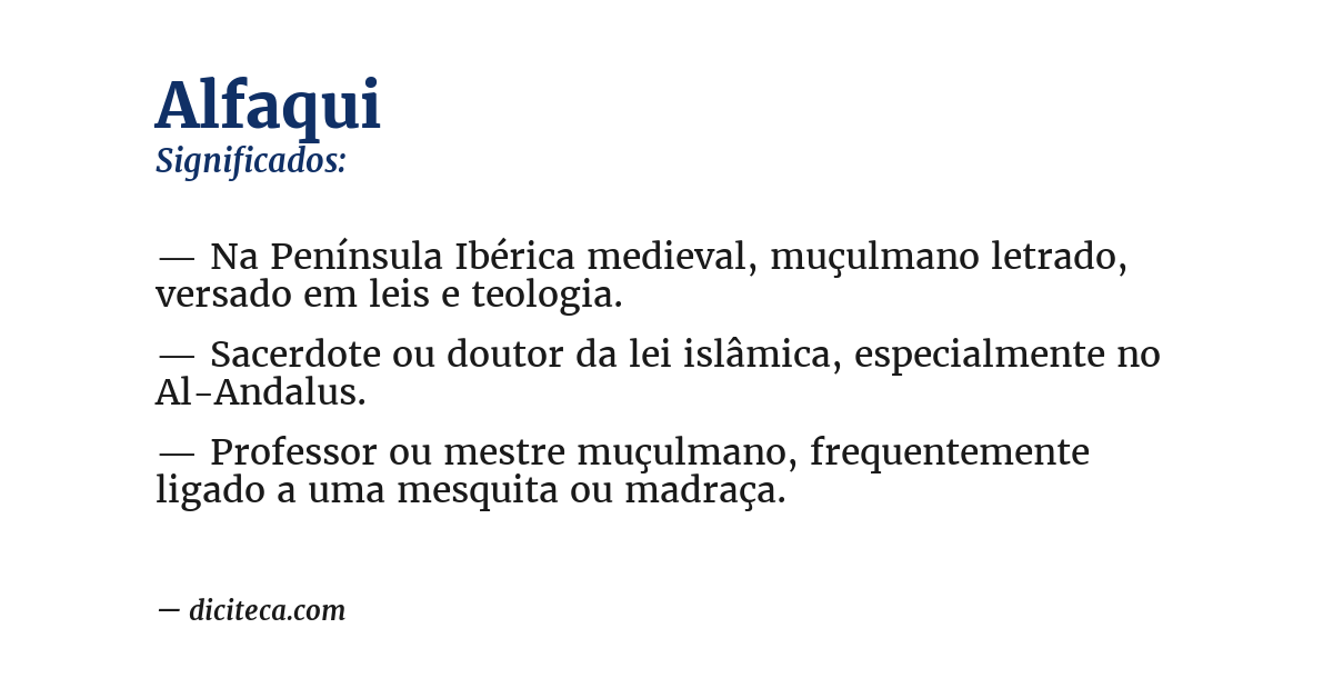 Significado de alfaqui
