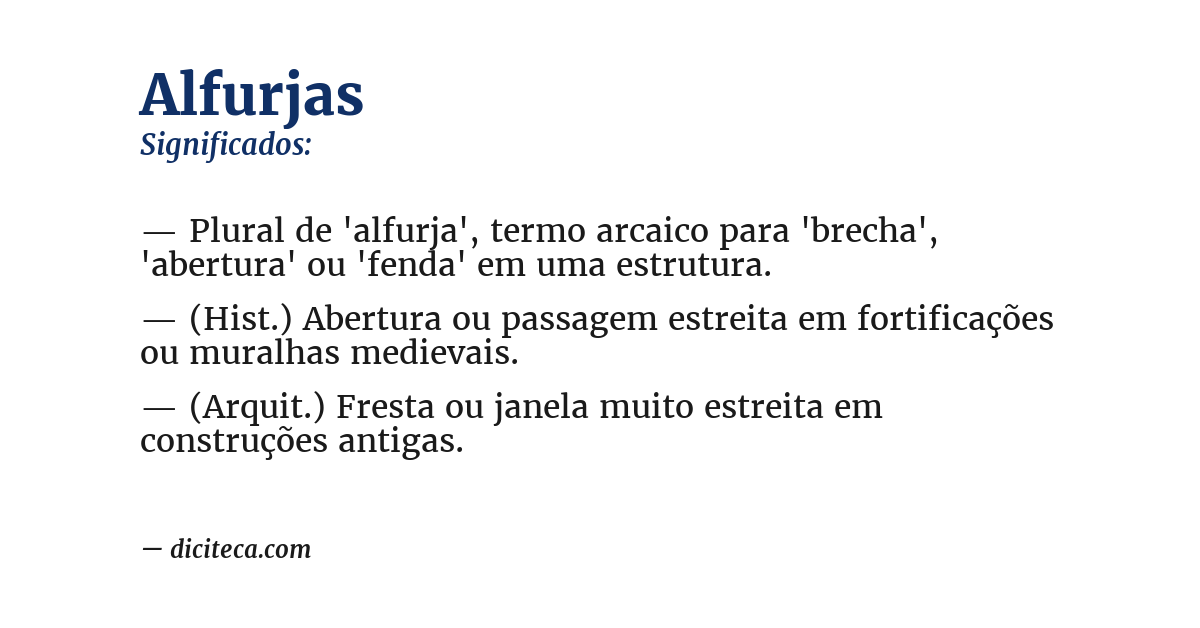 Significado de alfurjas