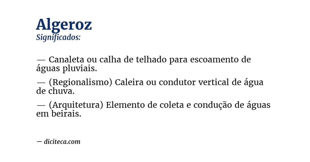 Significado de algeroz