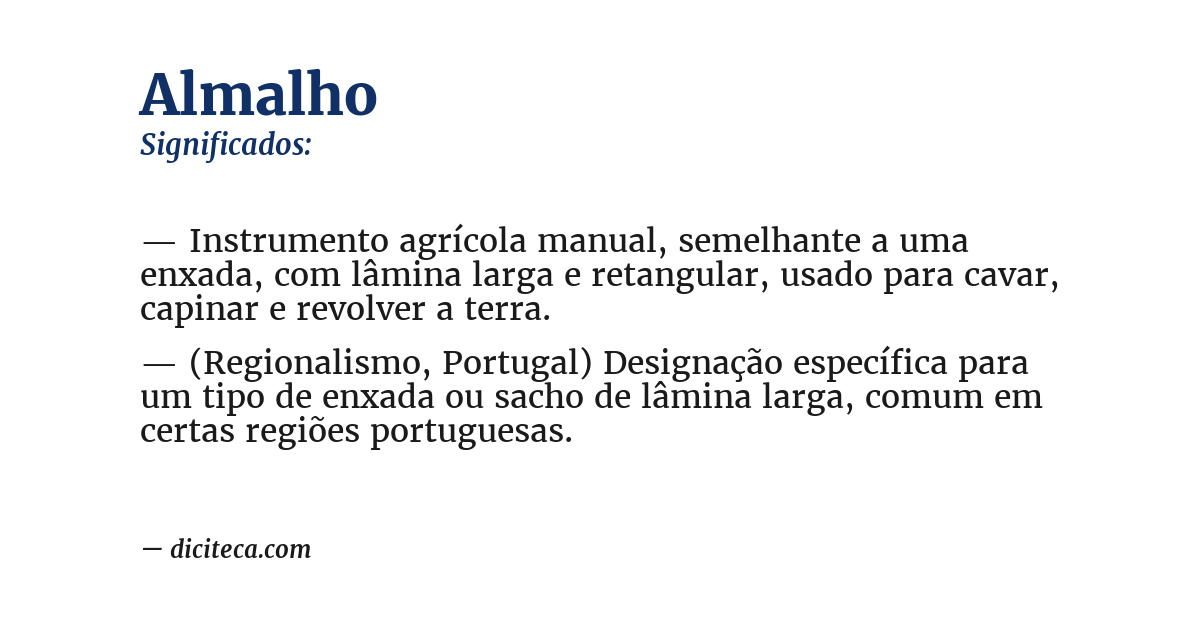 Significado de almalho