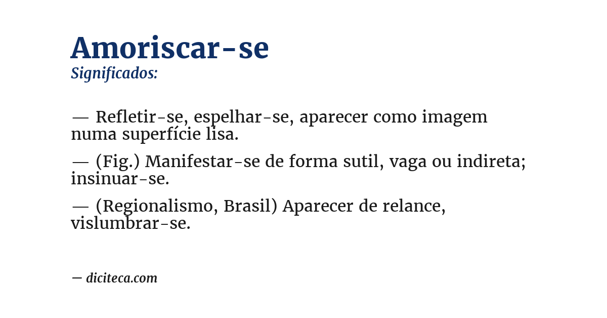 Significado de amoriscar-se