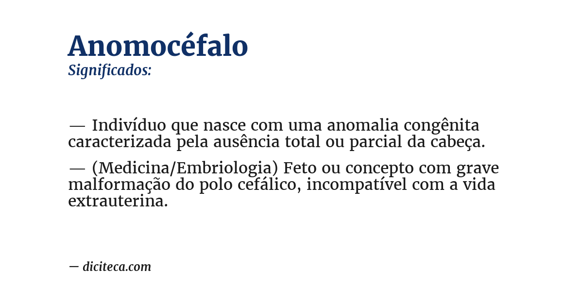 Significado de anomocéfalo
