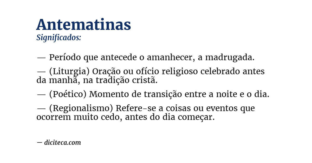 Significado de antematinas