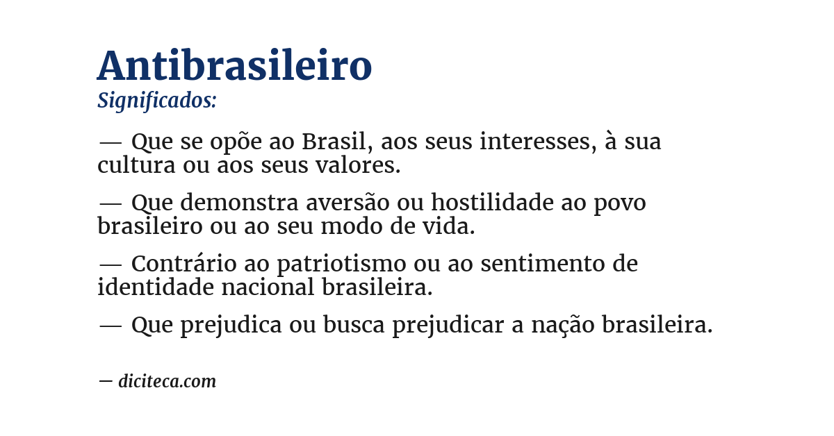 Significado de antibrasileiro