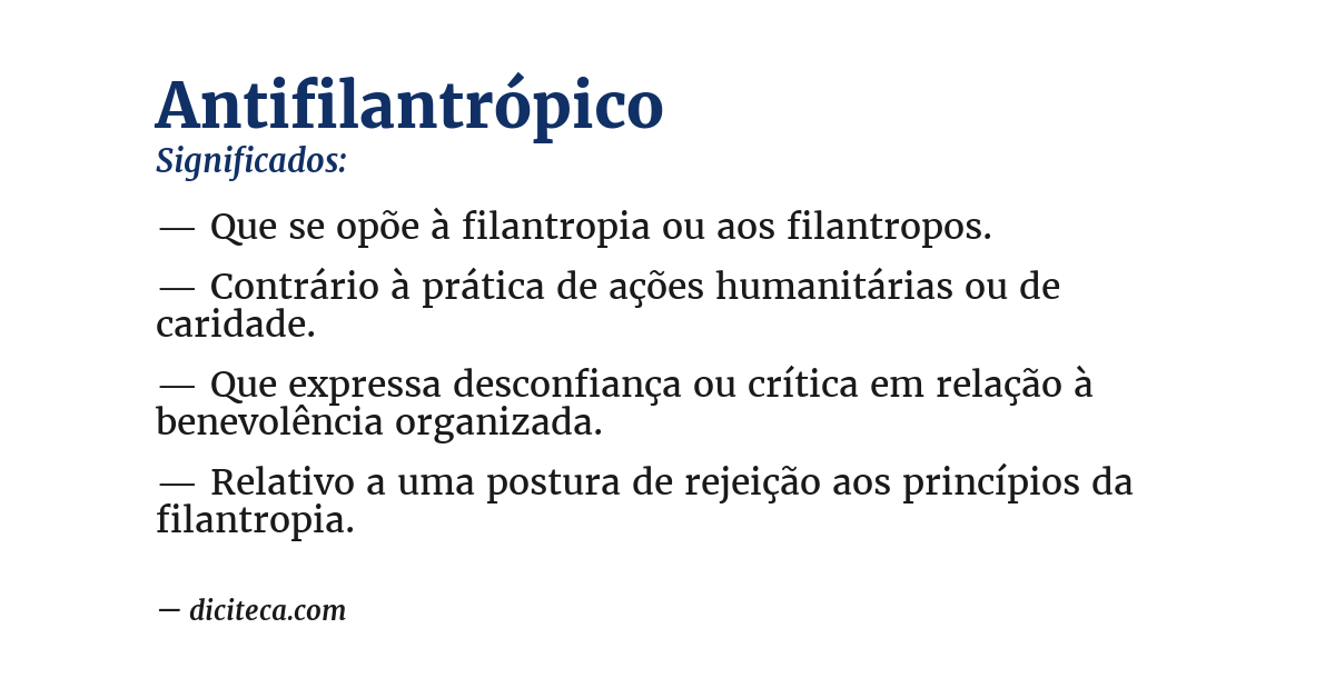 Significado de antifilantrópico
