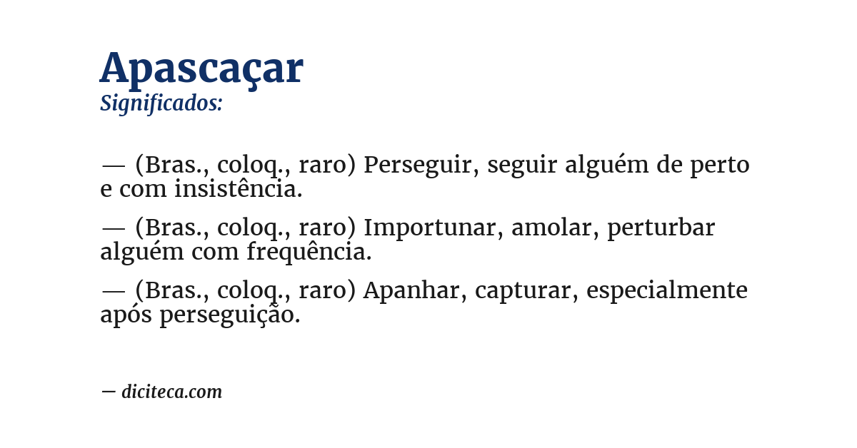 Significado de apascaçar