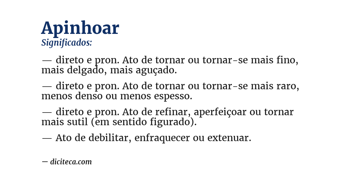 Significado de apinhoar