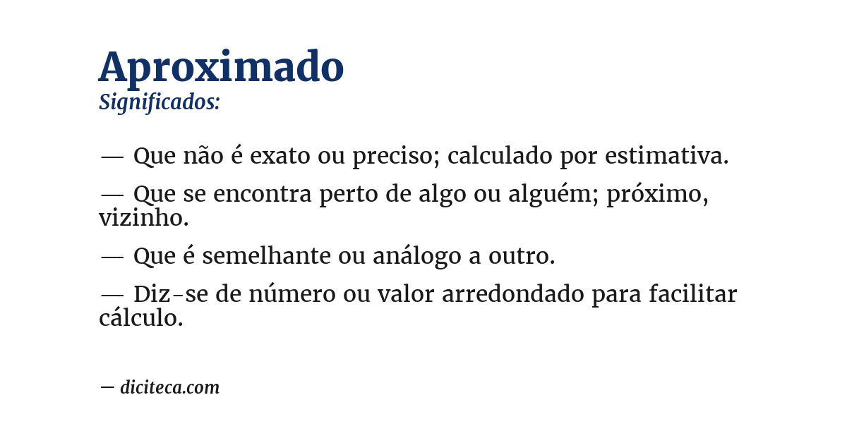 Significado de aproximado